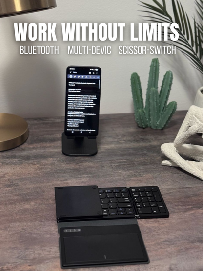 PPRTech™ Foldable Bluetooth Keyboard with Touchpad & Numeric Keypad